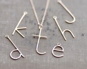 Custom Initial Monogram Letter Necklace in 14 Kt Goldfill with Chain