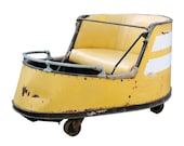 vintage 1940s coney island amusement park ride car "THE WHIP" -- yellow