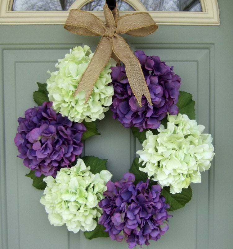 Summer Wreath - Spring Wreath - Hydrangea Wreath