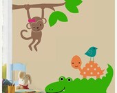 SALE 10% OFF Childrens Wall Decal - Removable Wall Decal - Jungle LARGE
