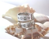 Design Stamped Adjustable Spiral Wrap Ring Stock Number Ring 515Y