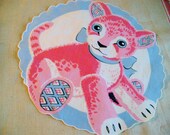 SaLe - vintage round scalloped handkerchief, hanky
