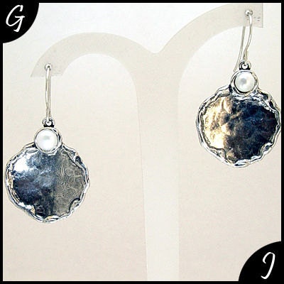 Pearl Earrings, Handmade Gumush Jewelry, Dangle Earrings, SHELLS 925 Sterling Silver Earrings