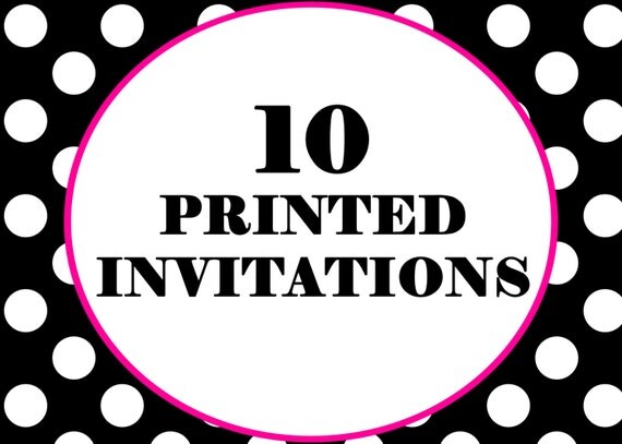 10 Printed Invitations by Cutie Patootie Creations - Includes Envelopes Il_570xn