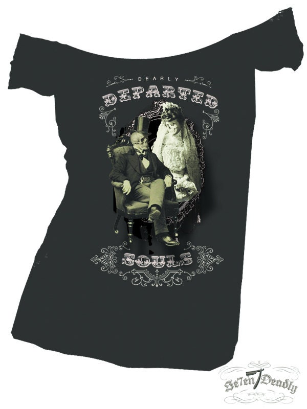 Womens "Dearly Departed" off shoulder Tee