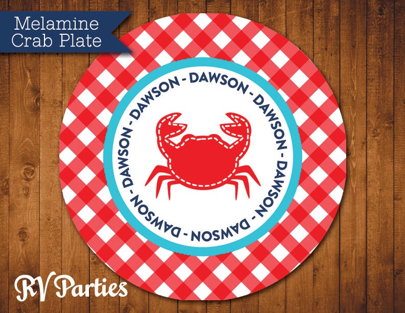 Custom Crab Plate (Melamine) Il_170x135