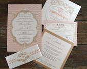 French Baroque Wedding Invitation Vintage Brights 1