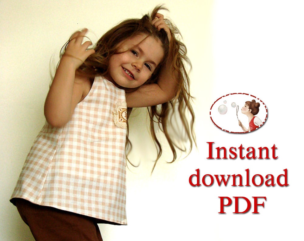 Pdf sewing pattern - Reversible Play Frock