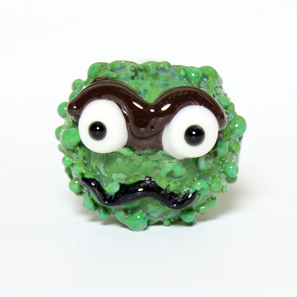 Glass Pipe - Custom Grouchy Monster -Hedcraft Glassworks-