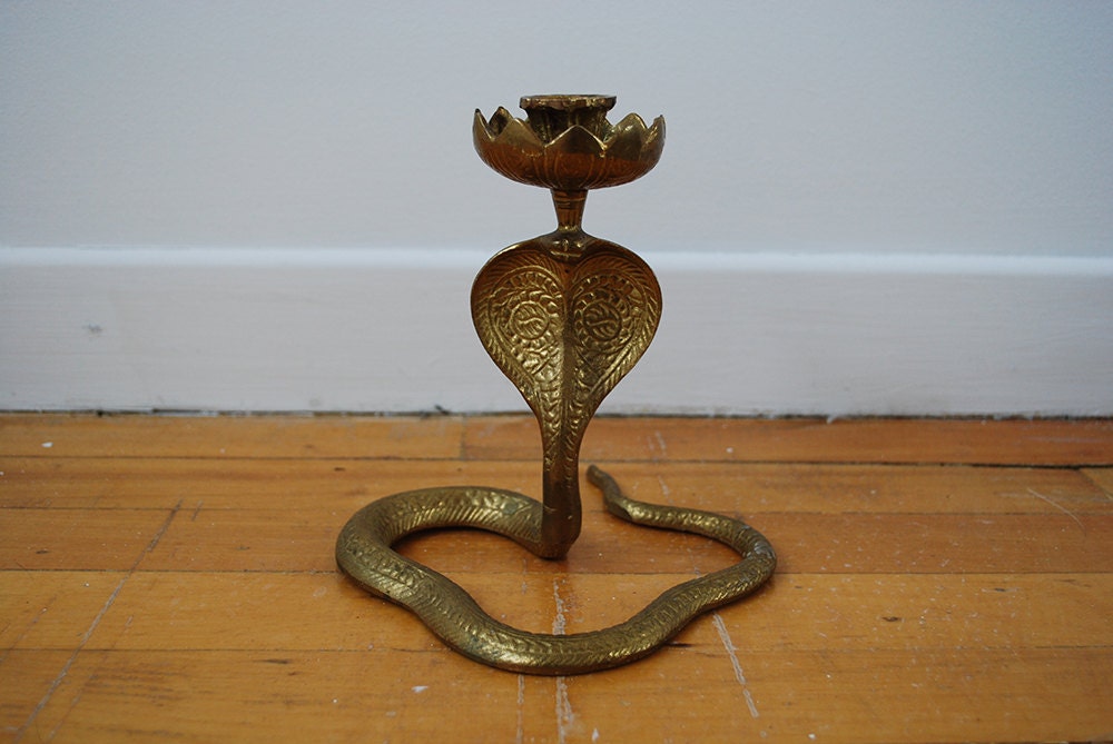 brass cobra candle holder