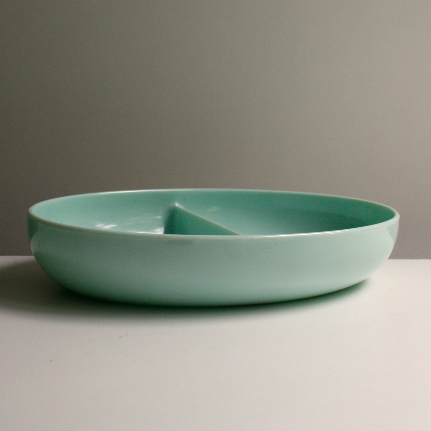 Vintage Aqua Divided Bowl - Oval Melamine
