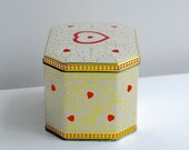 Vintage Tin with Red Hearts by Daher