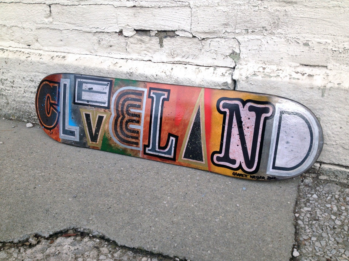 Skateboard Wall Art No. 38 Cleveland Style by Garrett Weider