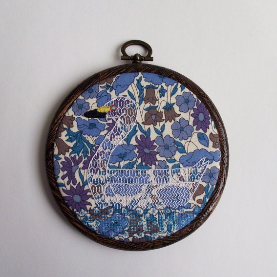 Bewick's Swan Birdseeker Embroidery. Hand Embroidery. Blackwork. Bird.