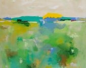 Large Colorful Abstract Landscape Original Acrylic Painting -Garden Party 36 x 48