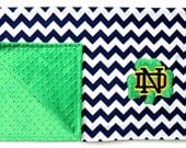 Notre Dame Embroidered Minky Dot Blanket