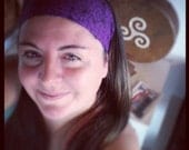 Purple Spider Medicine Headband,  size M or L -  Gypsy Wraps by Julie Bartel: head band, no tie bandana, dread wrap, hair wrap,