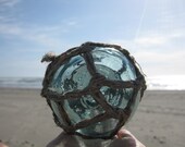 Japanese Glass Fishing Float -  Baseball Size, Original Net