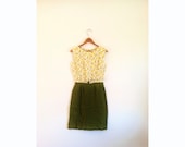 1940s-1950s LINEN wildflower spring dress