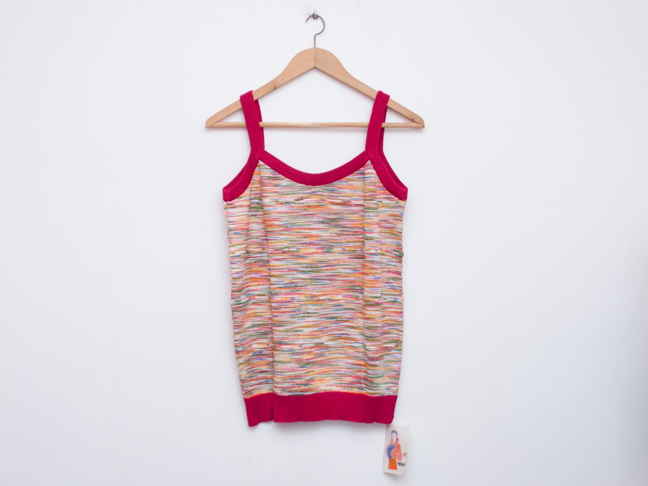 Vintage knit sweater tank top multicolor  dead stock