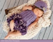 Reserved for Lizbeth Newborn Crochet Ruffle Dress/ Matching shoes/hat/diaper cover and crown