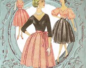 Custom 1950s Prom Dress, Pleated V-Neck, Made to Order, A-Line Full Skirt