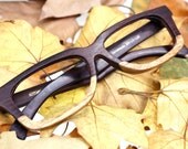 Paris Autumn  Shell LOGO version     handmade ebony wooden eyeglasses with prescription lenses and bamboo case