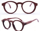 THANKS  handmade round vintage 1960' s rosewood eyglasses