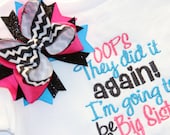 Big Sister Announcement Set - Sew Adorable Bowtique - Other colors available