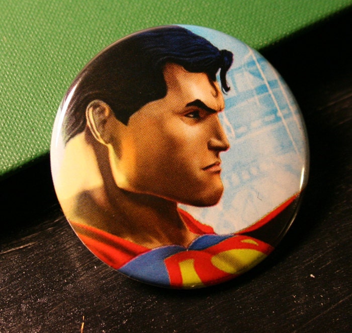 Superman Button - Comic Book Badge