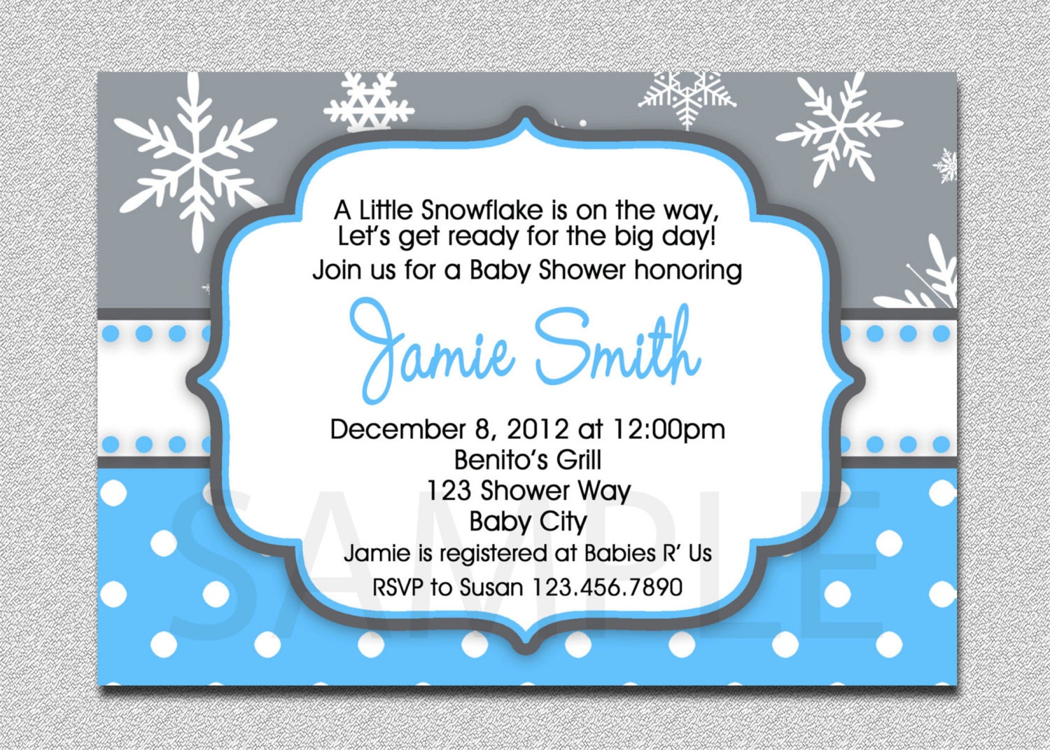 Winter Snowflake Baby Shower Invitation Il_570xn