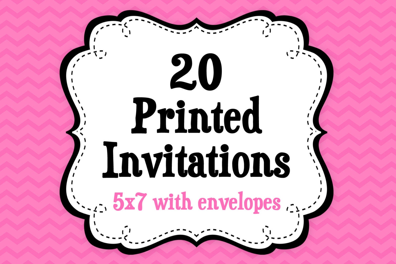 20 PRINTED INVITATIONS , 5x7 Invitations with Envelopes , SHIPS within 1-2 days by The Trendy Butterfly Il_570xn