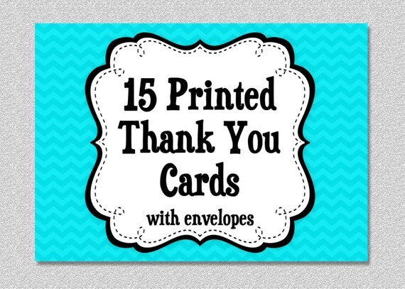 15 - THANK YOU note cards includes envelopes , SHIPS within 1-2 days by The Trendy Butterfly Il_570xn