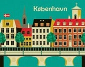 Copenhagen, Denmark City Art - 8 x 10 Horizontal City Art Poster Print for Home, Office, and Nursery Rooms - style E8-O-COP