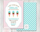 PARTY PRINTABLE - Ice Cream Party Birthday Party Invitation - Petite Party Studio Il_170x135