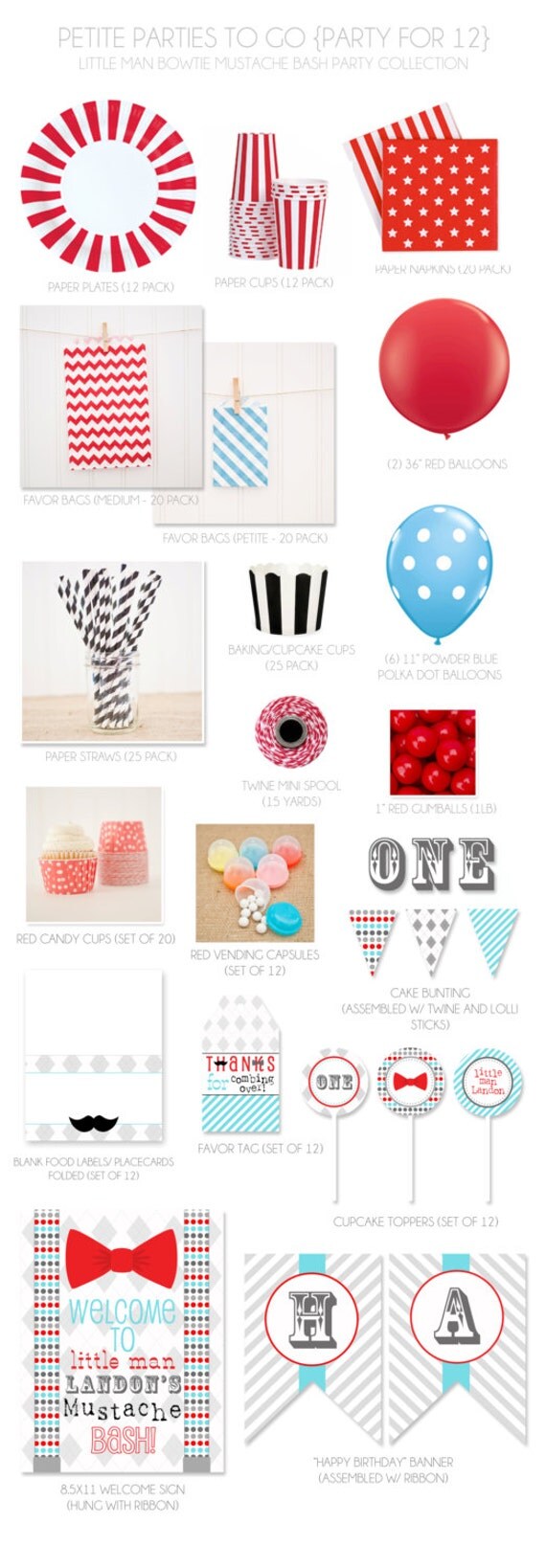 Little Man Bowtie Mustache Bash Party-To-Go by Petite Party Studio Il_570xn