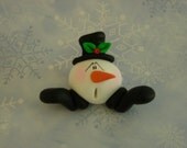 Polymer Clay Snowball Snowman - FIGURINE