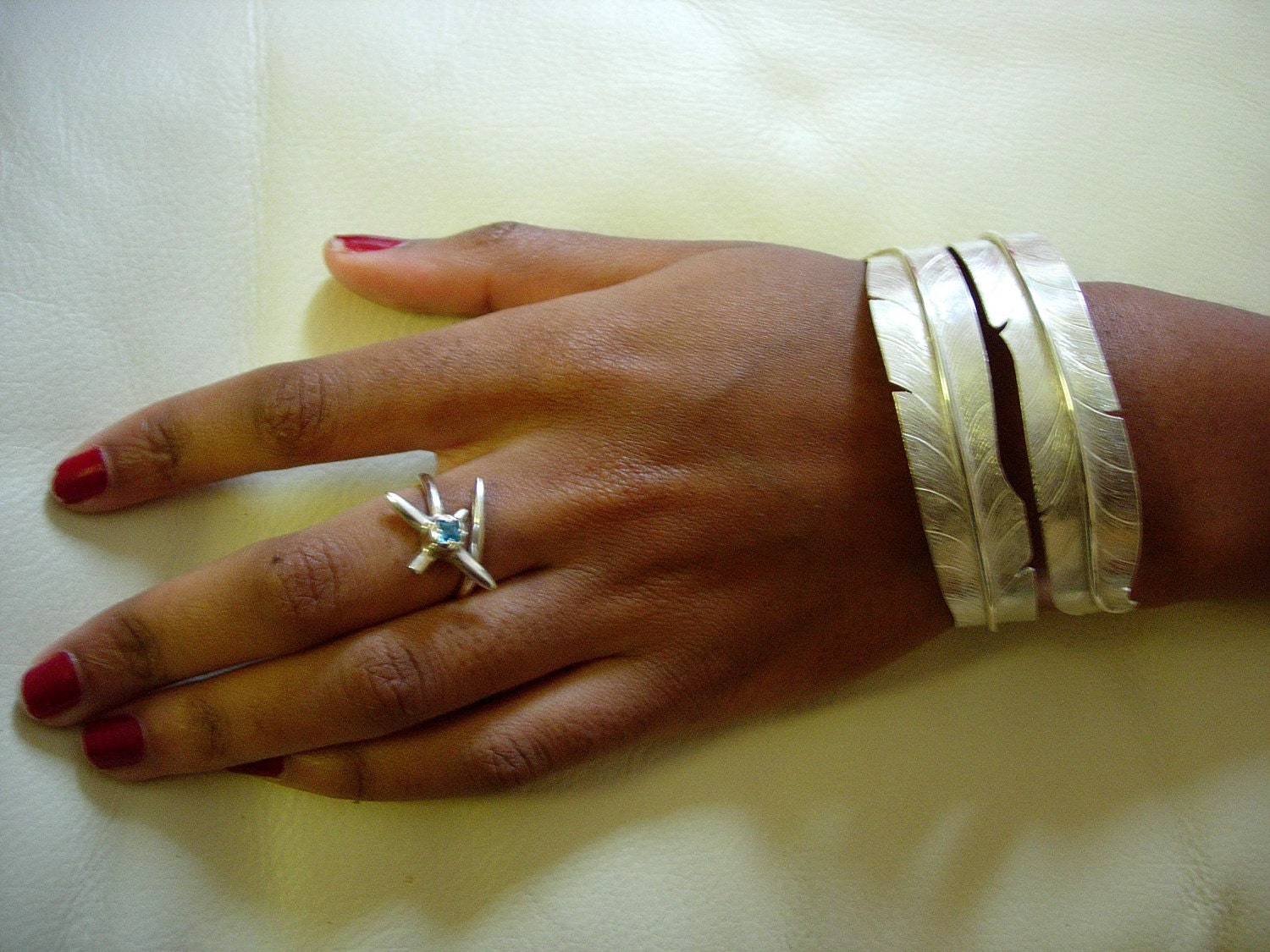 Silver Feather bangle