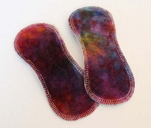 TWO 6inch Cloth Pads, TinyLiners with PUL - "bloodstone"
