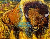 American Bison Giclee print 8x10 by Melissa BEE