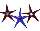 Star Star- 5 inch stained glass star in red or blue