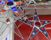 Salute You Star-  red white and blue star lacquered glass star