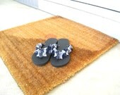 T Shirt Flip Flops / Blue Black / Recycled / Upcycled / Size 8 - 9 / Euro 38-40  / Women / Girls / Teens / Spring / Summer / by ohzie