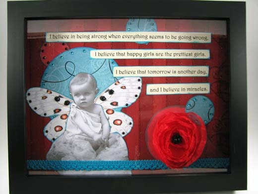 Believe in Miracles - Mixed Media Shadow box - 8x10 inches