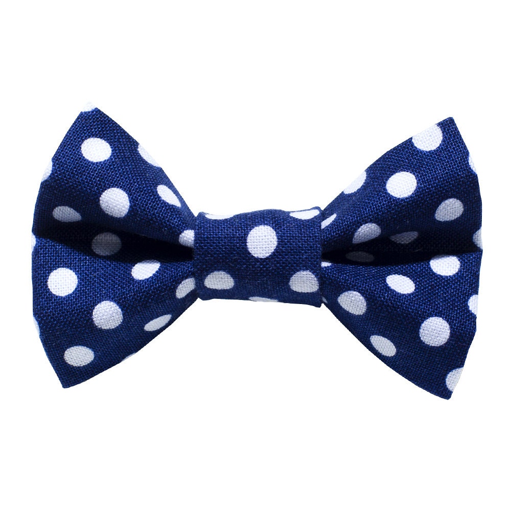 The Derby -  Navy Polka Dot Cat Bow Tie