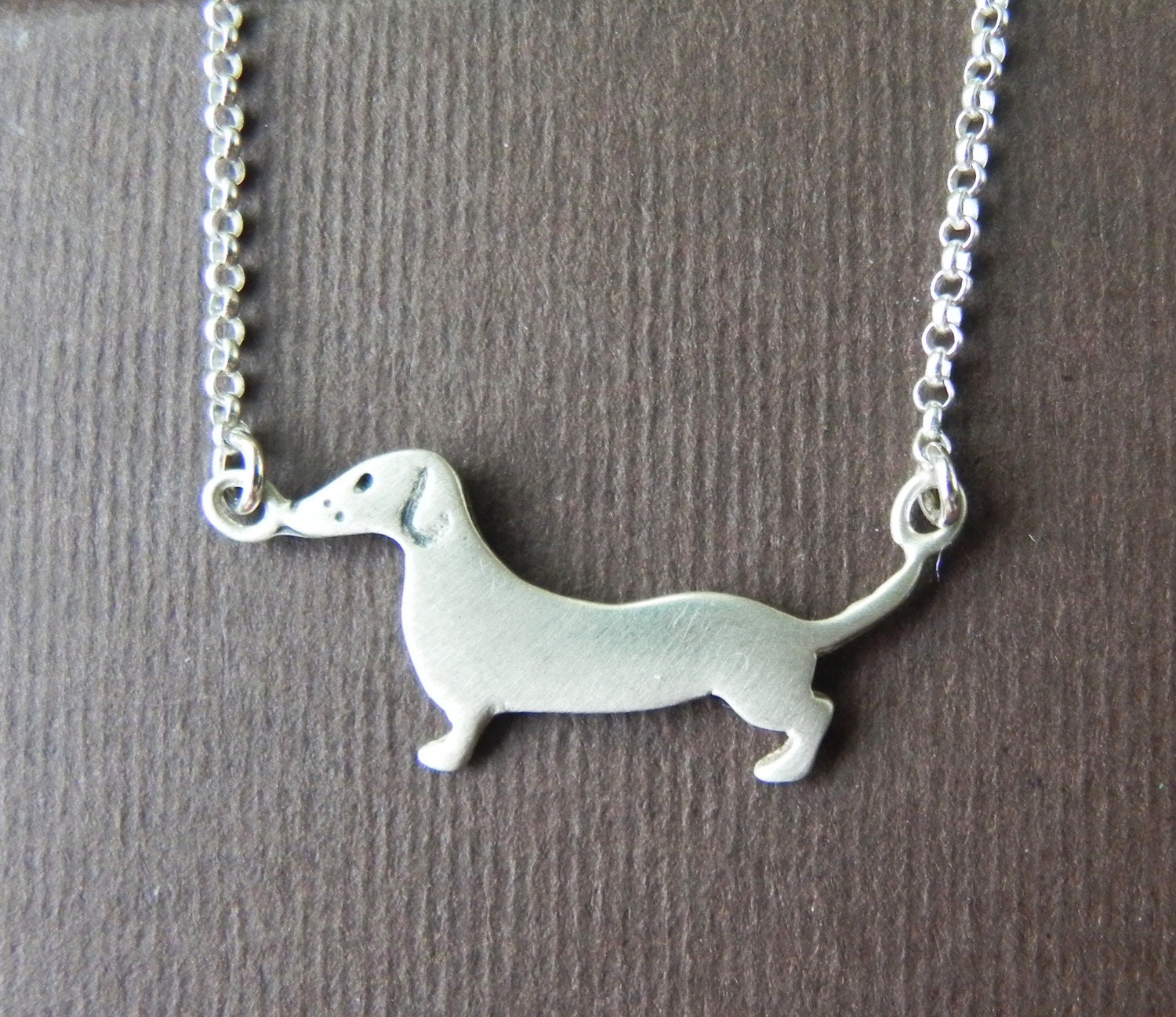 Dachshund Dog sterling silver Necklace Jewelry Gift for her for mom for pet lover
