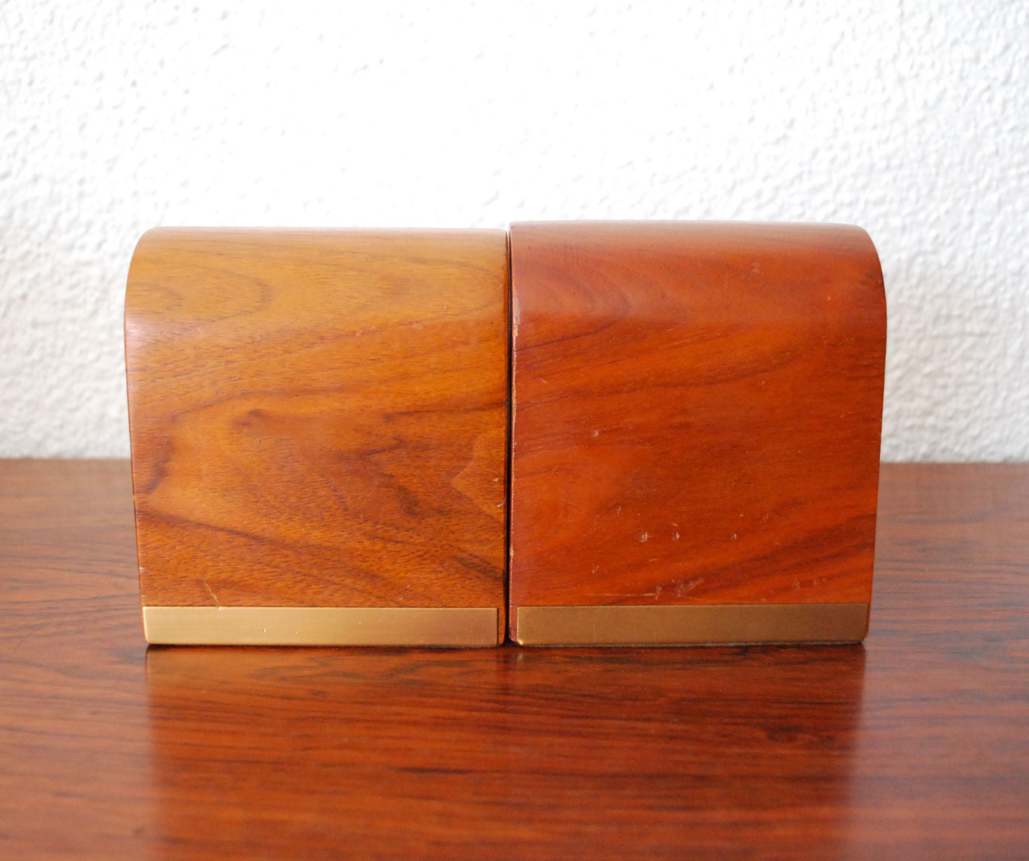 Vintage Mid Century Duk It Walnut Bookends
