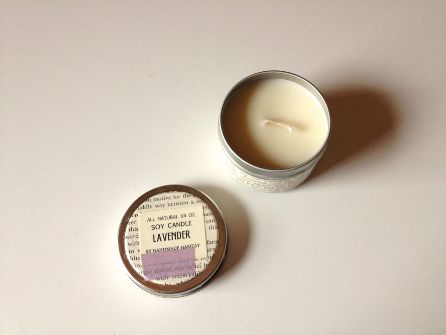 LAVENDER 4 oz Soy Candle - travel tin candle - aromatherapy candle