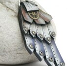 Steampunk Jewelry Industrial Wing Pendant w/Watch Gear Edgy Urban Chic