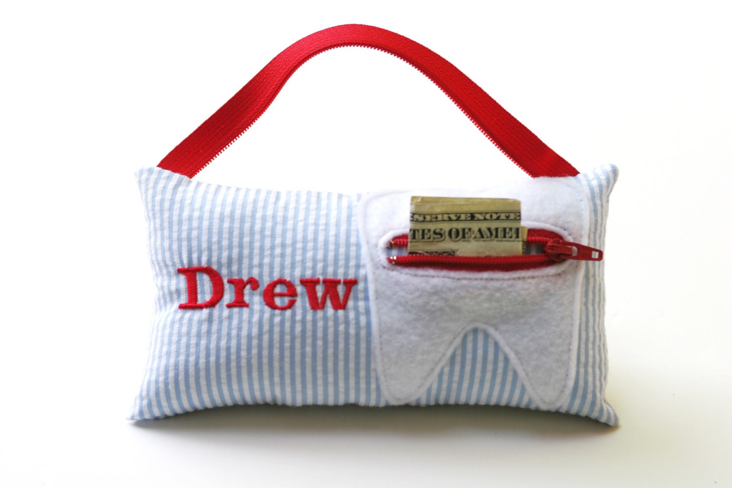 Preppy Boy's and Girl's Personalized Tooth Fairy Pillows